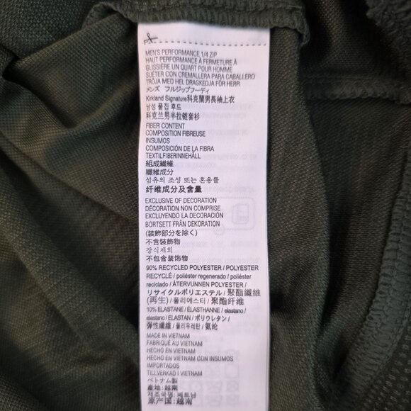 Kirkland Pullover Mens XL Green Camo Quarter Zip Sweater Performance Recycled - Picture 13 of 14